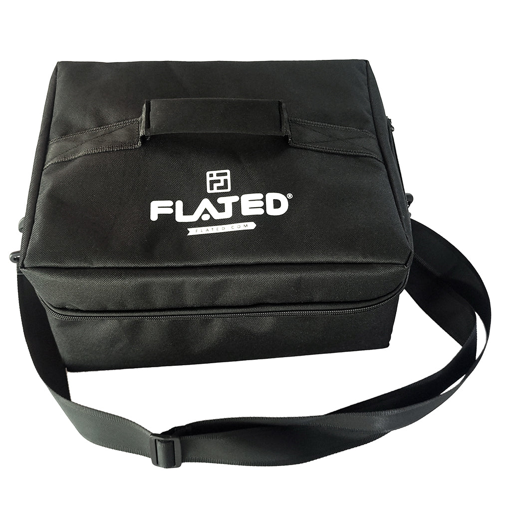 The FLATED BATTERY PUMPLI (Open Box) is a gray, portable air pump with a top handle and labeled control panel featuring buttons, a circular display, and inflate/deflate options for easy, versatile inflation.