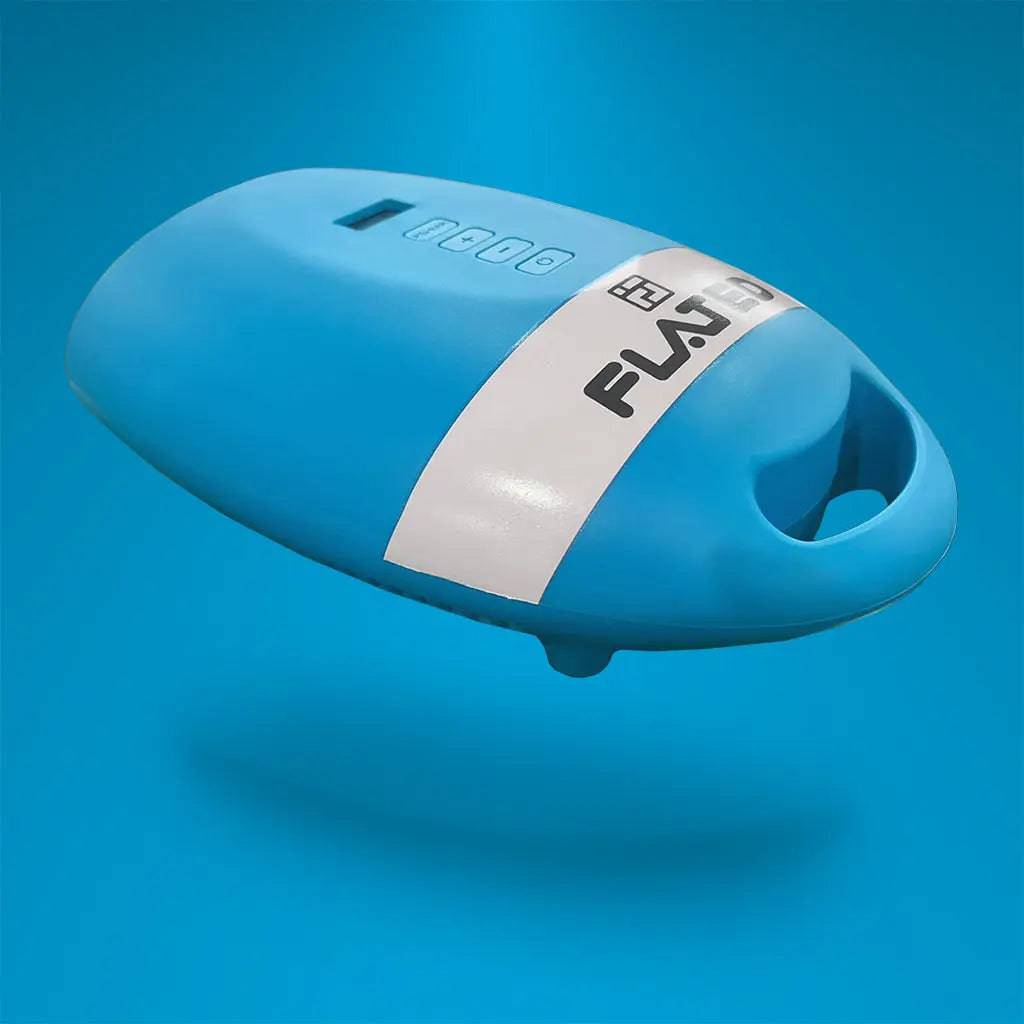 The FLATED ELECTRIC PUMPDC (OPEN BOX) is a blue and white dual motor air pump featuring a digital display, control buttons, a coiled black hose, and a car power adapter plug.