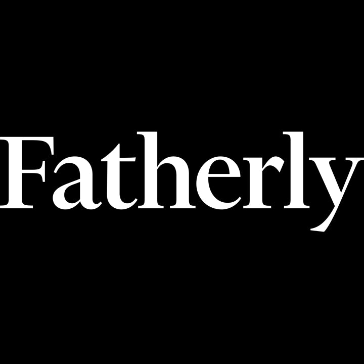 White text on a black background reads Fatherly in a large, serif font.
