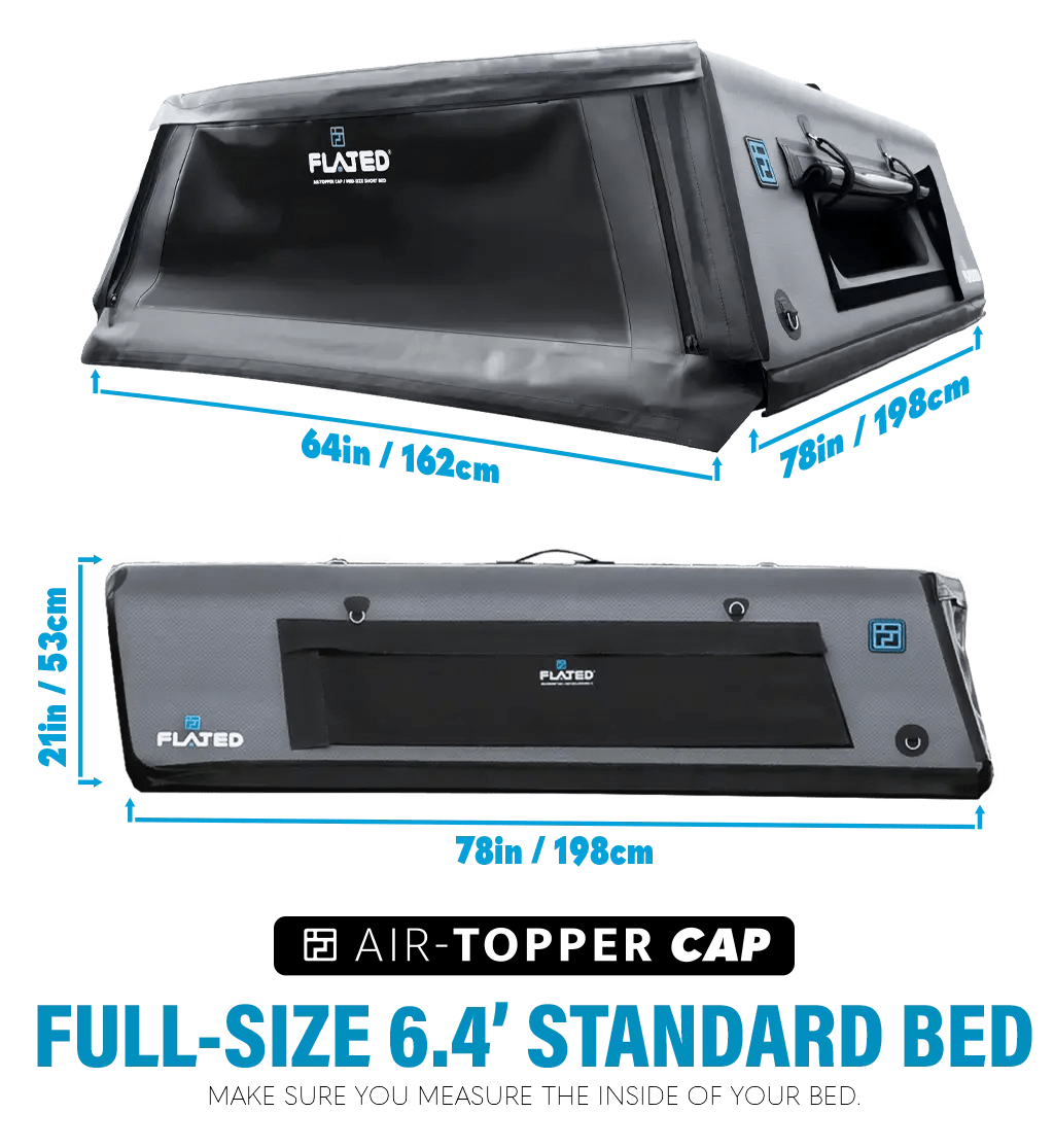 Air-Topper CAP - Full Size 6.4' Bed | Inflatable Truck Bed Topper - FLATED