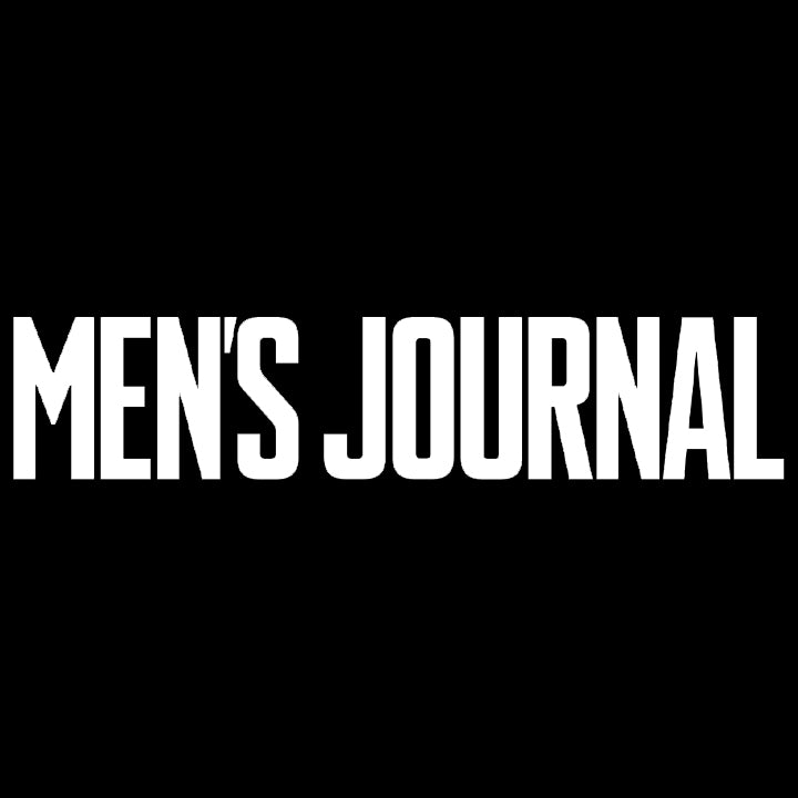 White, bold, capitalized text reading MENS JOURNAL on a solid black background.